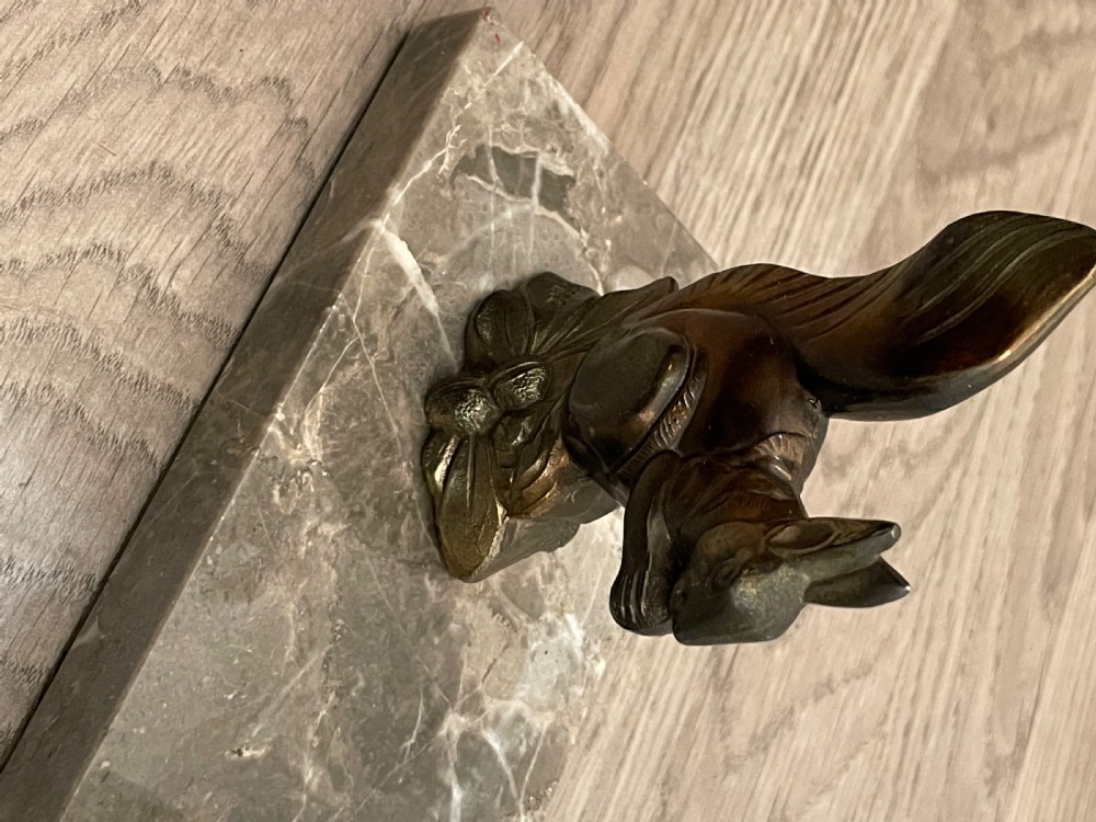 Art Deco Spelter Mood Lamp, Squirrel signed Tedo View III