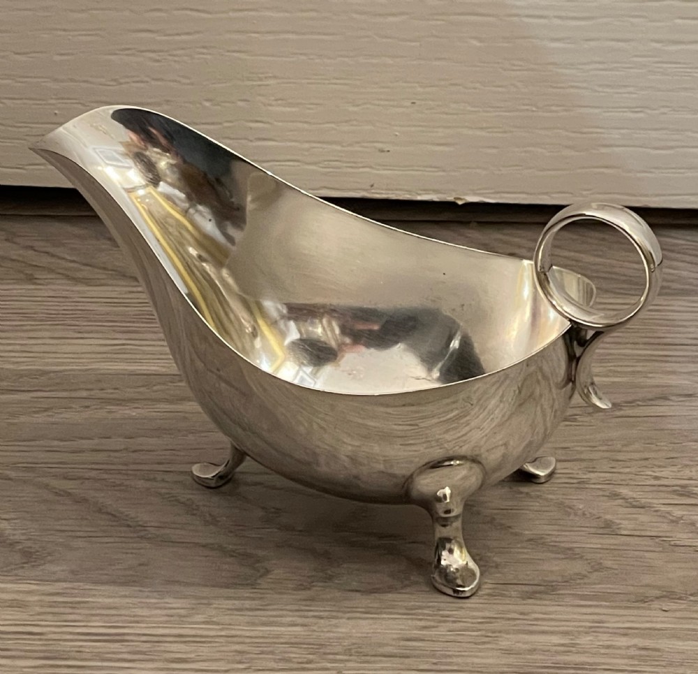 Heavy George VI Solid Silver Sauce Boat