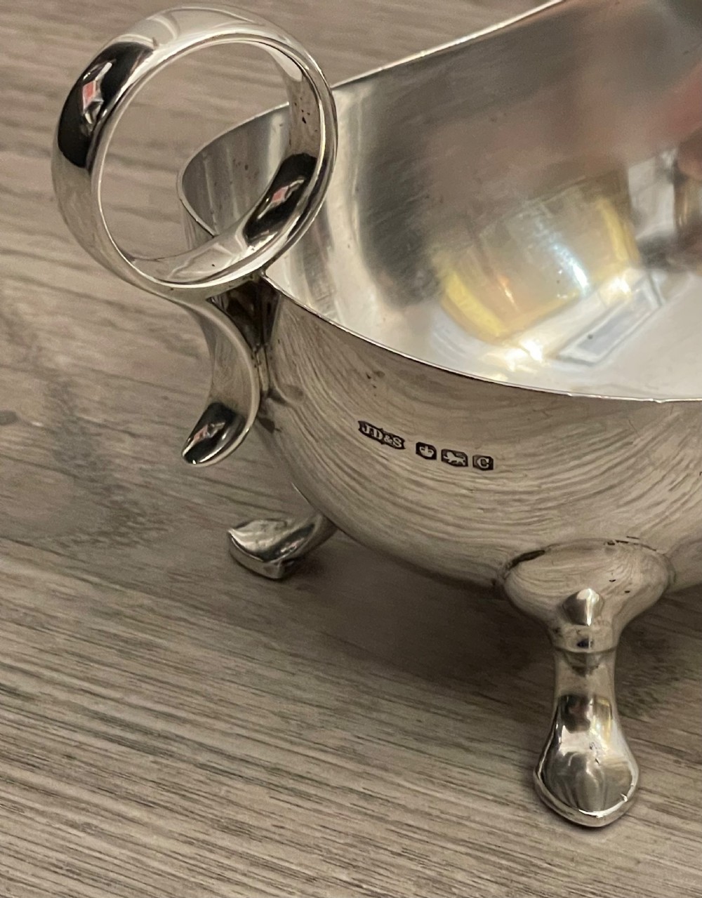 Heavy George VI Solid Silver Sauce Boat View IV