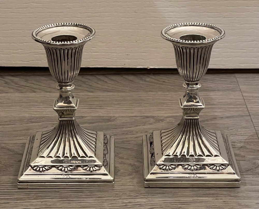 Pair of Victorian Solid Silver Candlesticks.