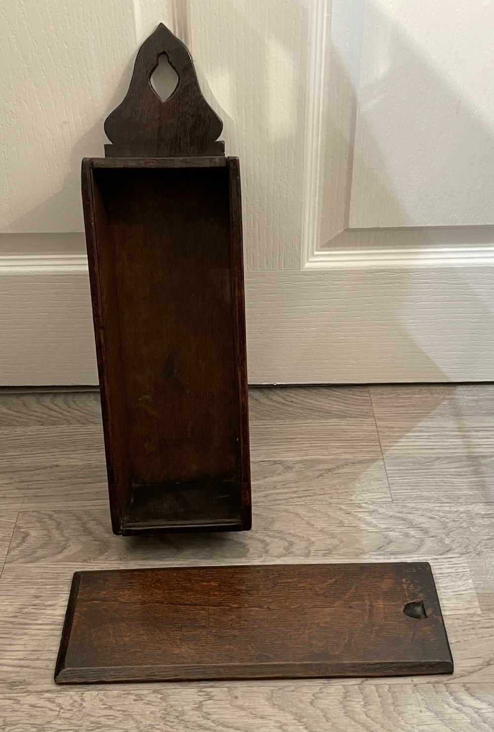 18th Century Oak Candle Box View V