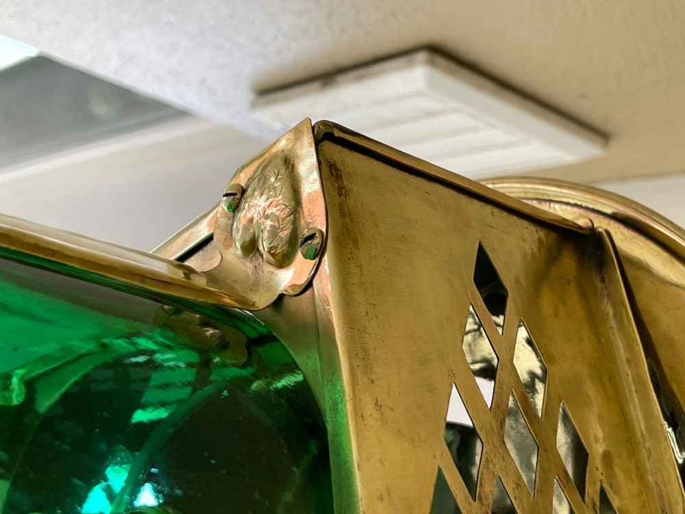 Arts and Crafts Brass Hall Lantern View VI