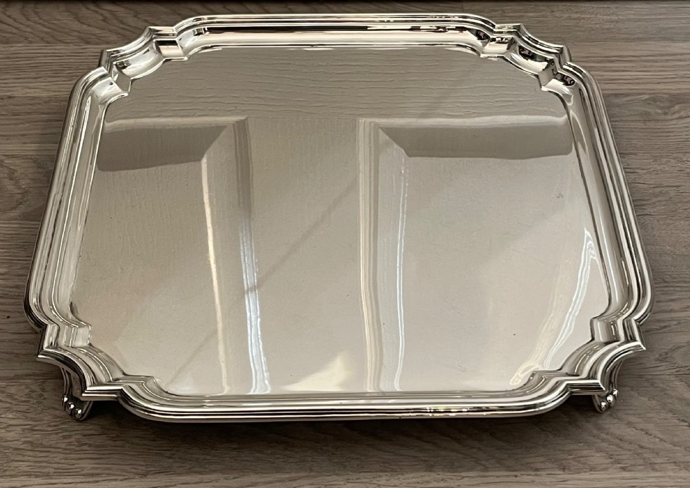 Large Silver Tray Salver by William Hutton & Sons