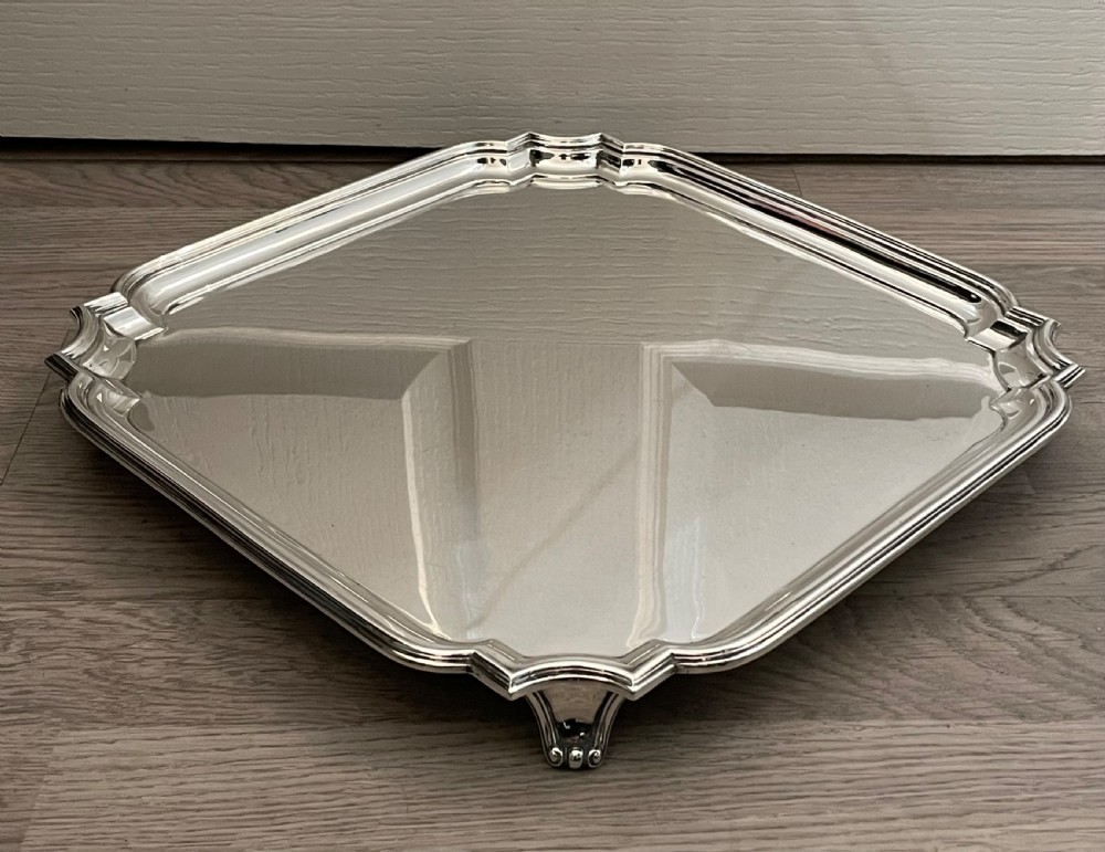 Large Silver Tray Salver by William Hutton & Sons View II