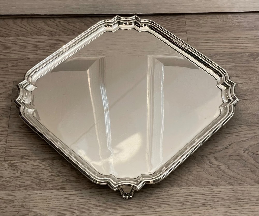 Large Silver Tray Salver by William Hutton & Sons View V