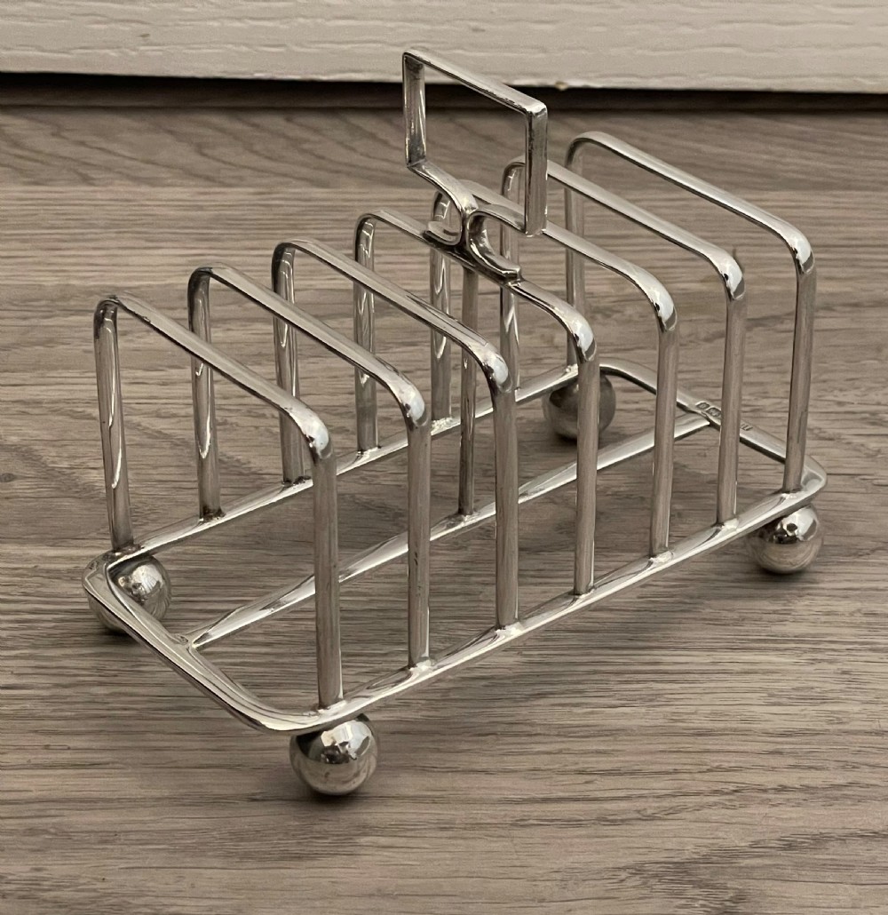 Late Victorian Solid Silver Toast Rack, 1899