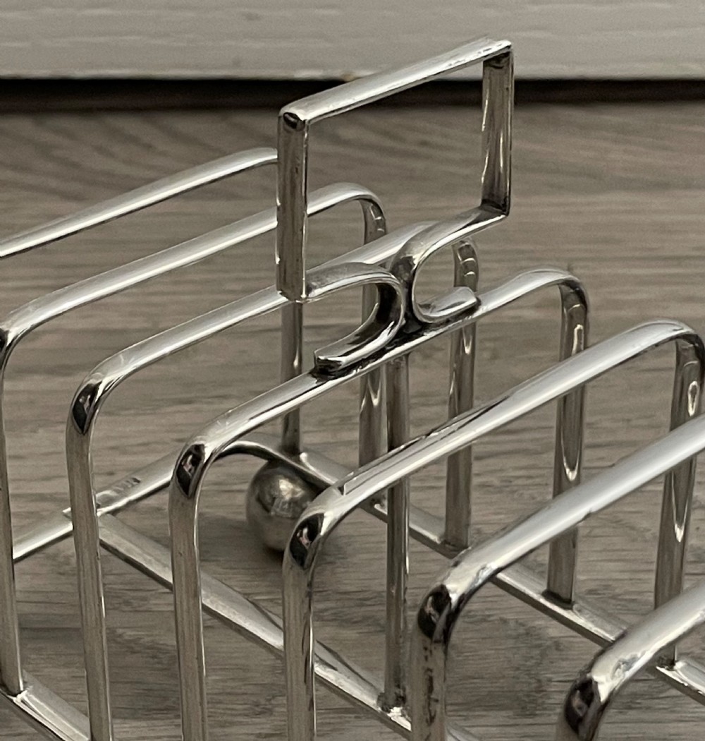 Late Victorian Solid Silver Toast Rack, 1899 View IV