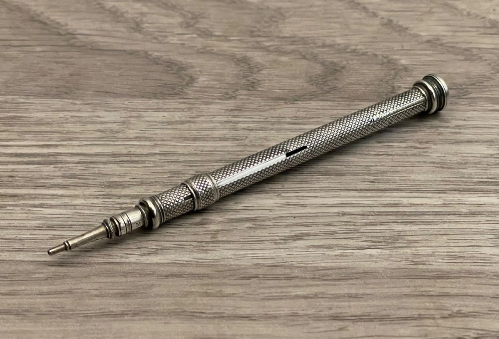 George IV silver mechanical pencil by Butler, London View V