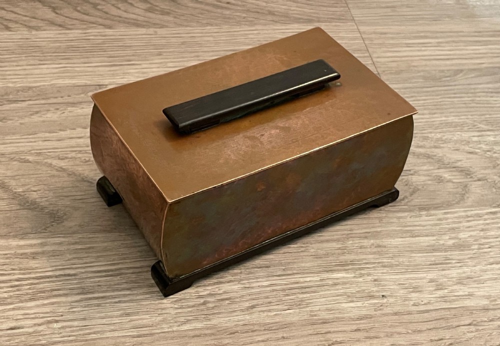Art Deco Copper and Ebony Trinket Table Box
