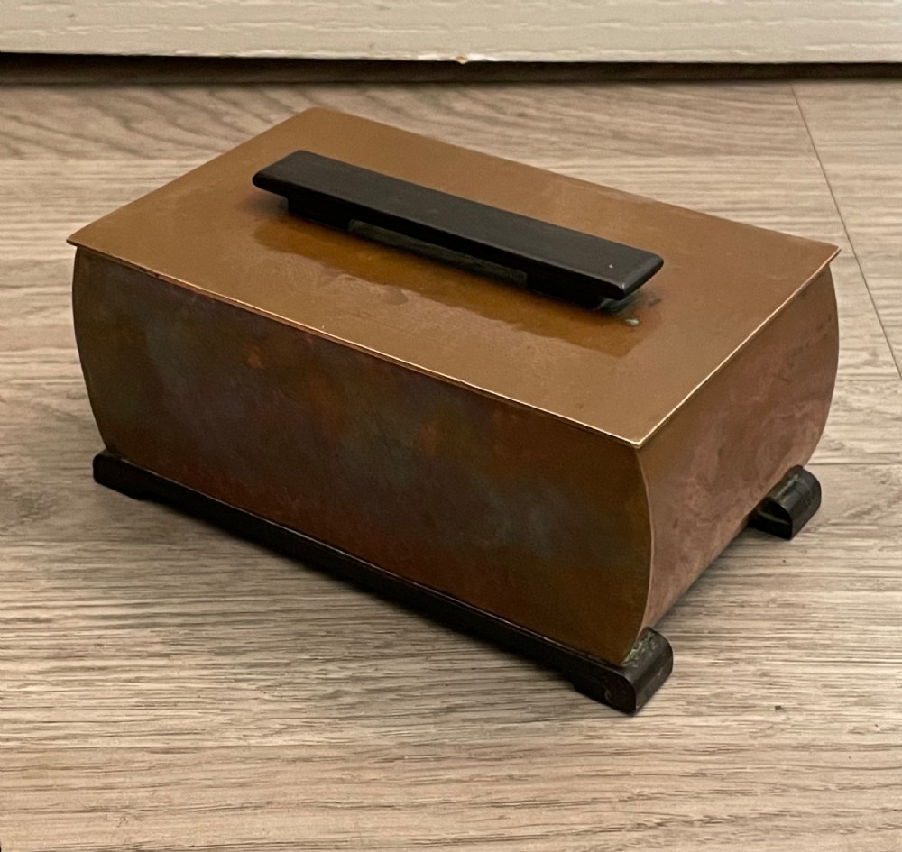 Art Deco Copper and Ebony Trinket Table Box View II