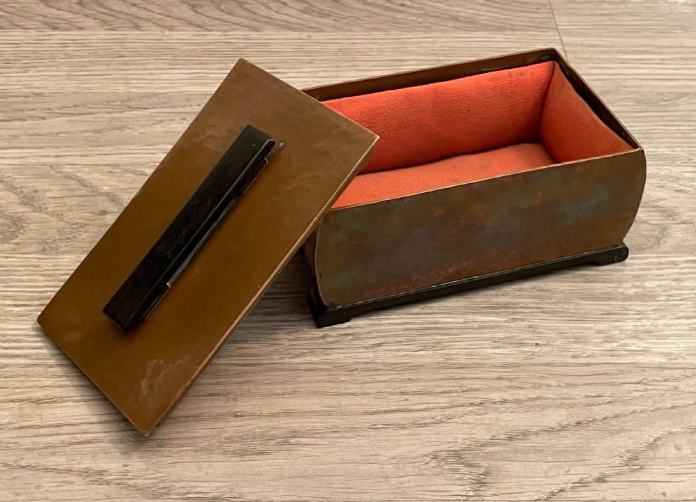 Art Deco Copper and Ebony Trinket Table Box View III