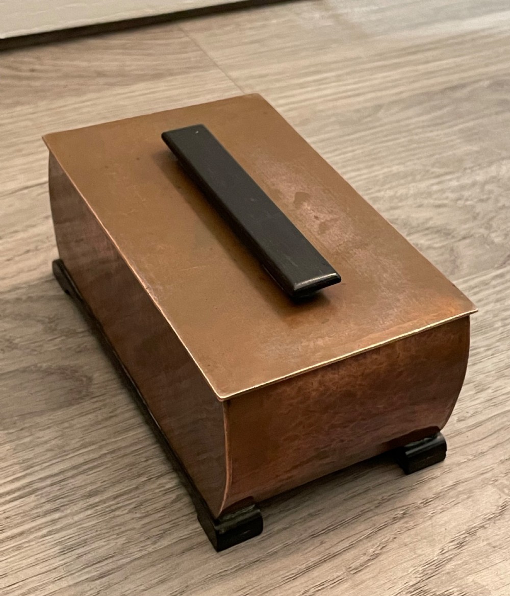 Art Deco Copper and Ebony Trinket Table Box View V