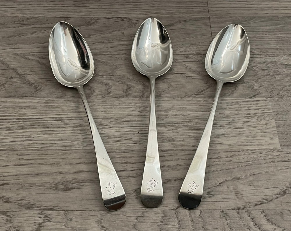 Set of Three George III Silver Table Spoons