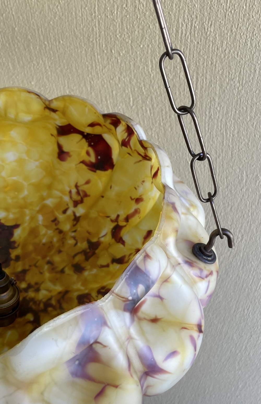 Stunning Ceiling Light Plafonnier, Marbled Glass View VI