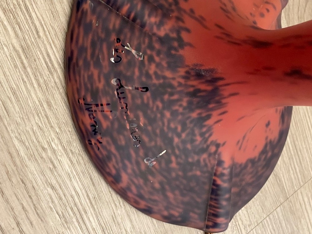 French Art Nouveau Glass Table Lamp Les Lumieres Du Nancy View III