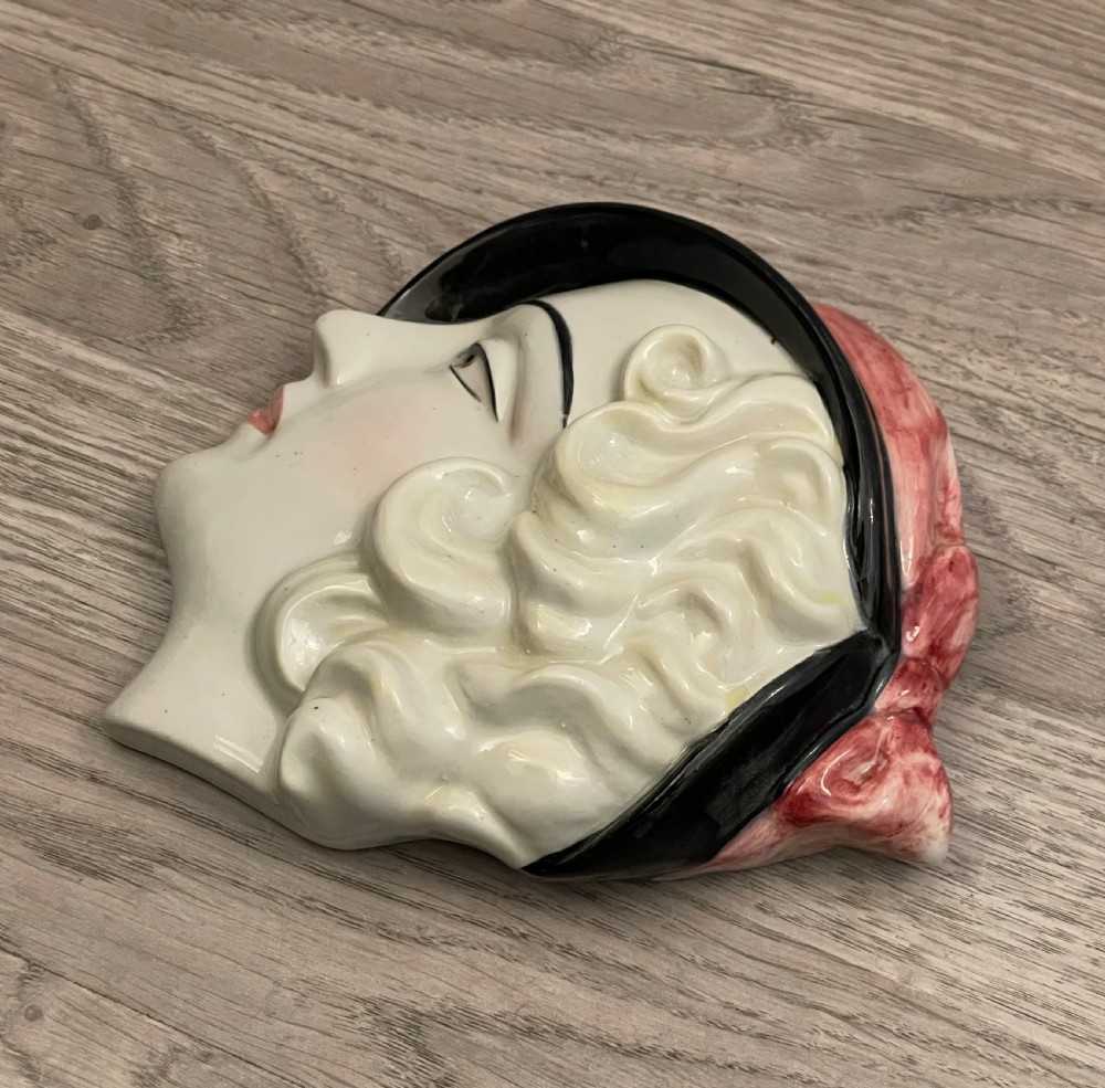 Art Deco Lady Wall Mask Plaque View III