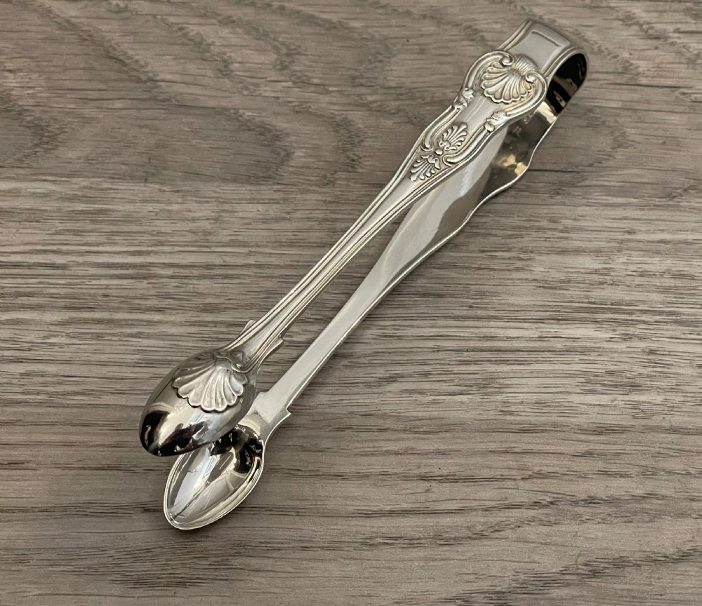 Rare Pair of William IV Silver Sugar Tongs by Mary Chawner 1836 View II