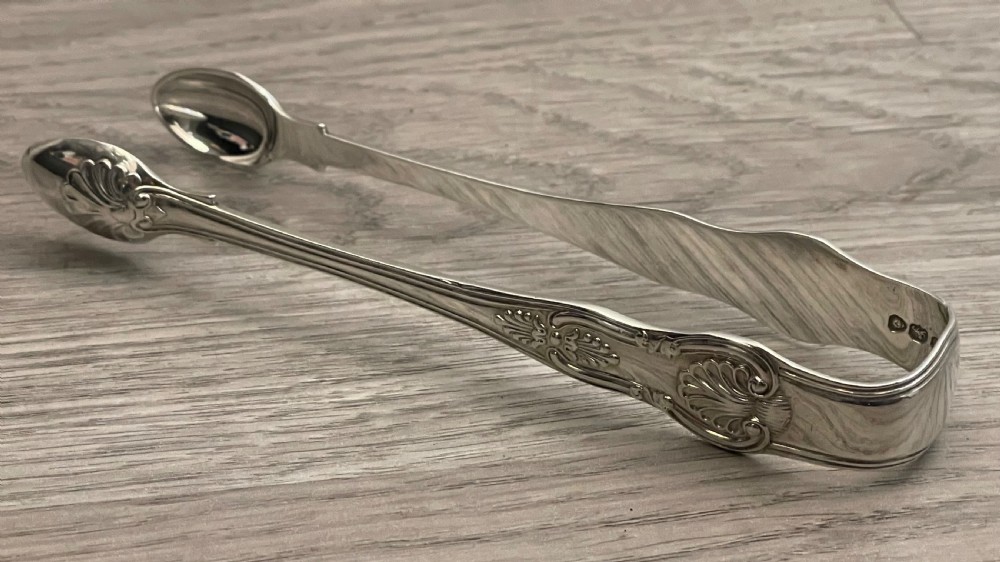 Rare Pair of William IV Silver Sugar Tongs by Mary Chawner 1836 View III