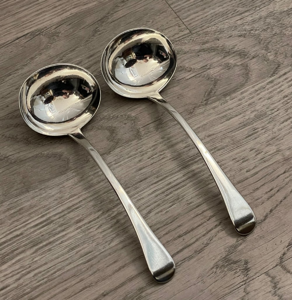 Pair of George III Silver Sauce Ladles, 1814