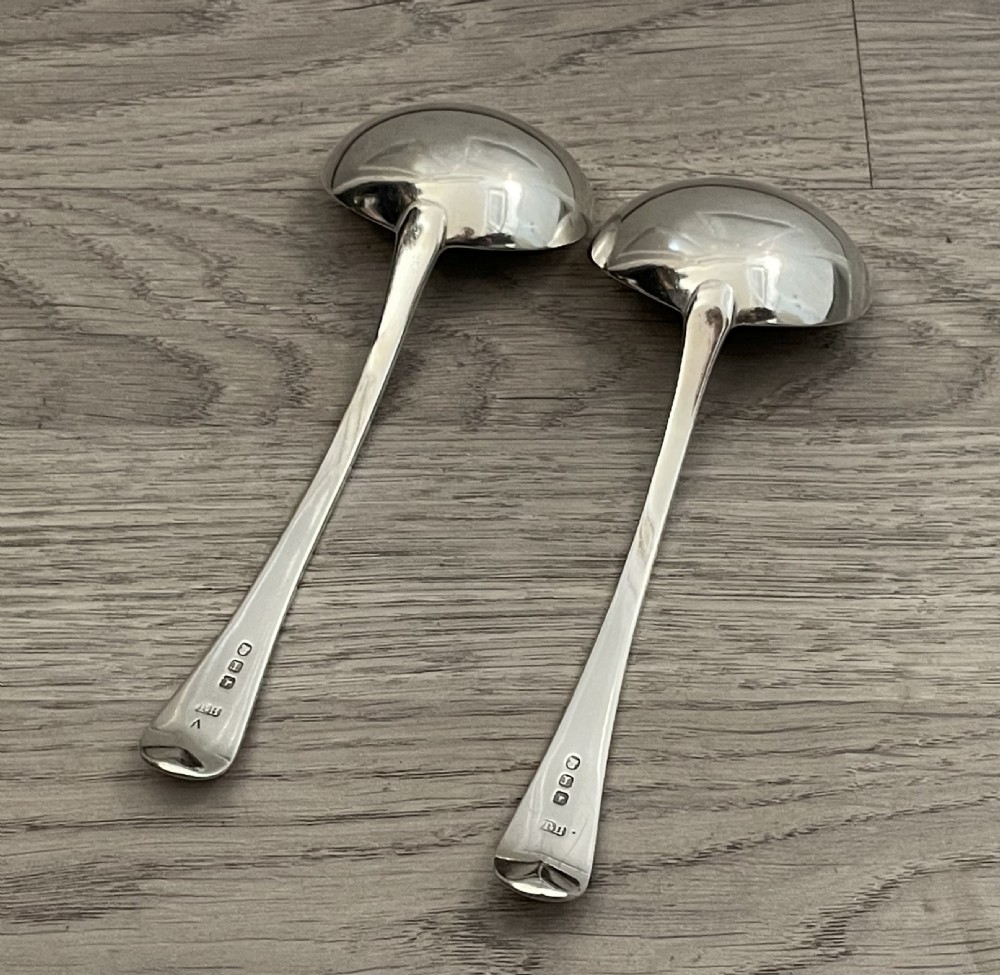 Pair of George III Silver Sauce Ladles, 1814 View II