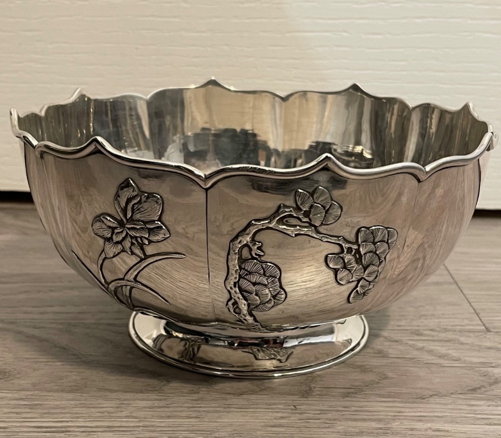 Antique Chinese Export Silver Bowl, C1890