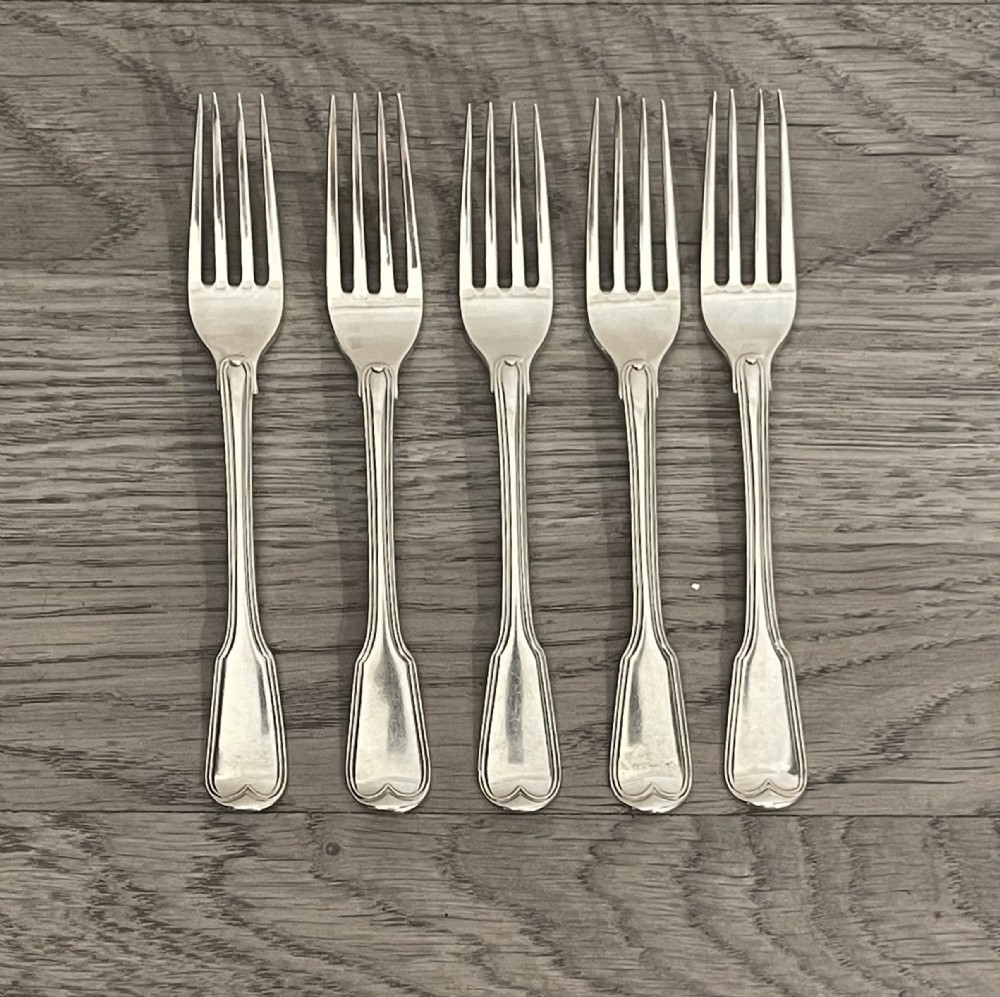 Four George III Silver Dessert Forks, 1818