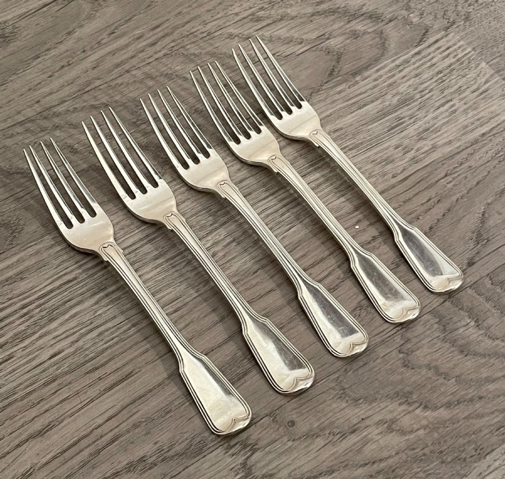 Four George III Silver Dessert Forks, 1818 View III