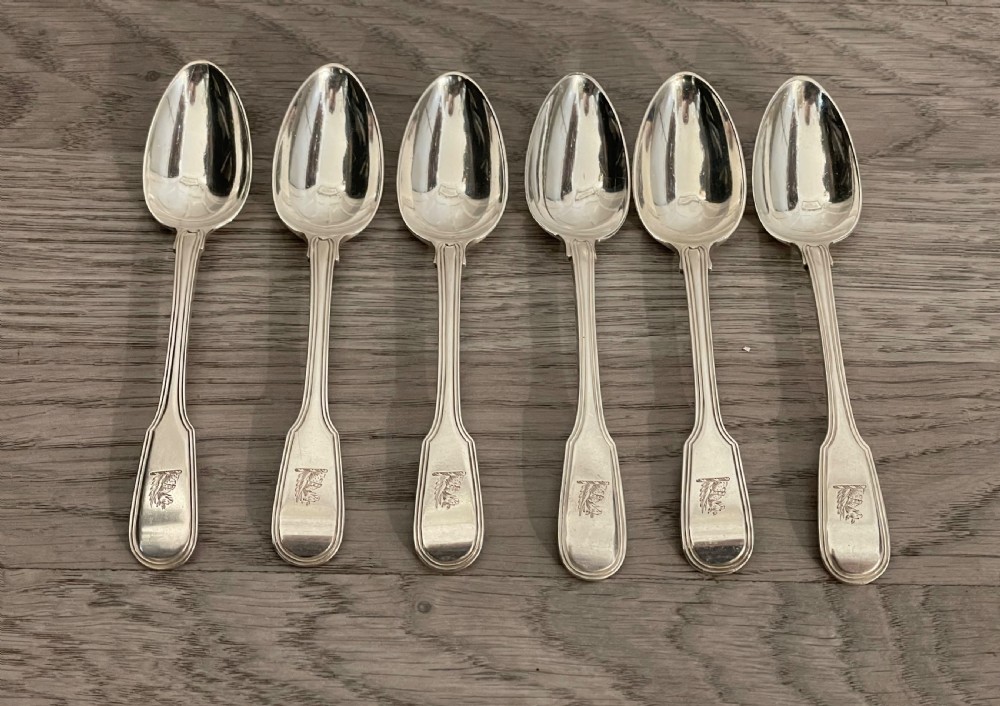 Set of Six George III Silver Teaspoons by William Eley II