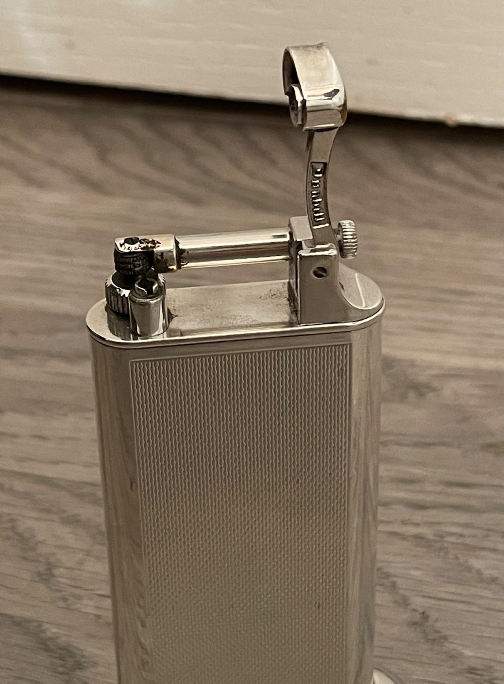 Vintage Dunhill Silver Plated Table Lighter View V