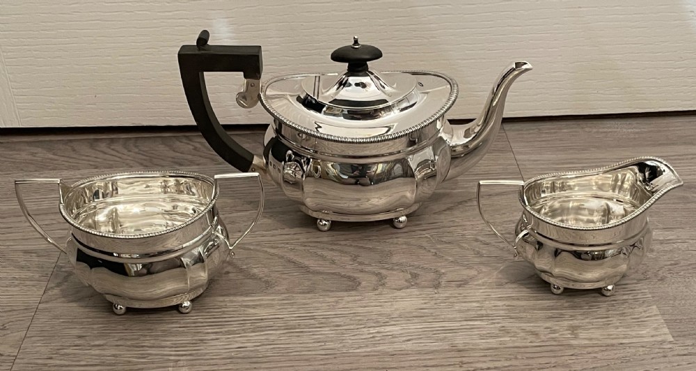 George VI Solid Silver Three Piece Tea Set