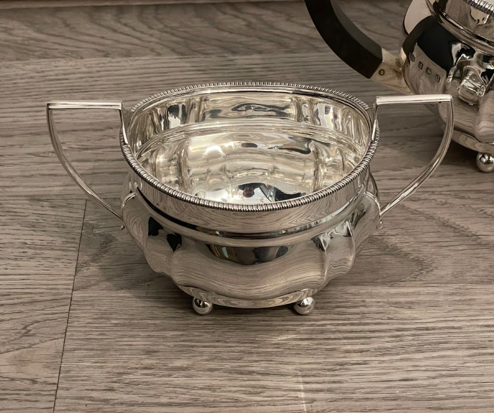 George VI Solid Silver Three Piece Tea Set View II