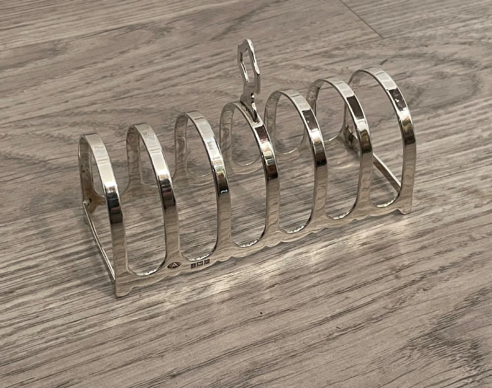 George VI Six Division Solid Silver Toast Rack