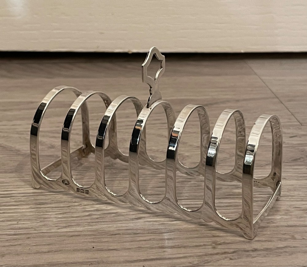 George VI Six Division Solid Silver Toast Rack View II