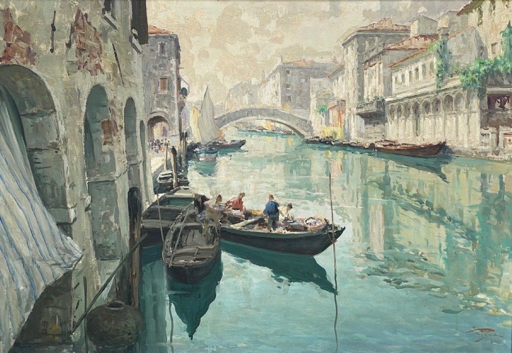 Large Painting of Venice by Luigi Pagan View II