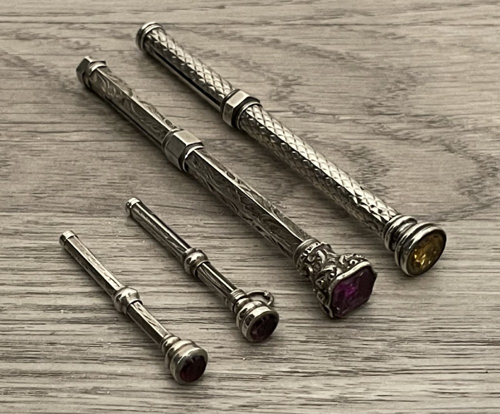 Collection of Victorian Silver Mechanical Propelling Pencils View III