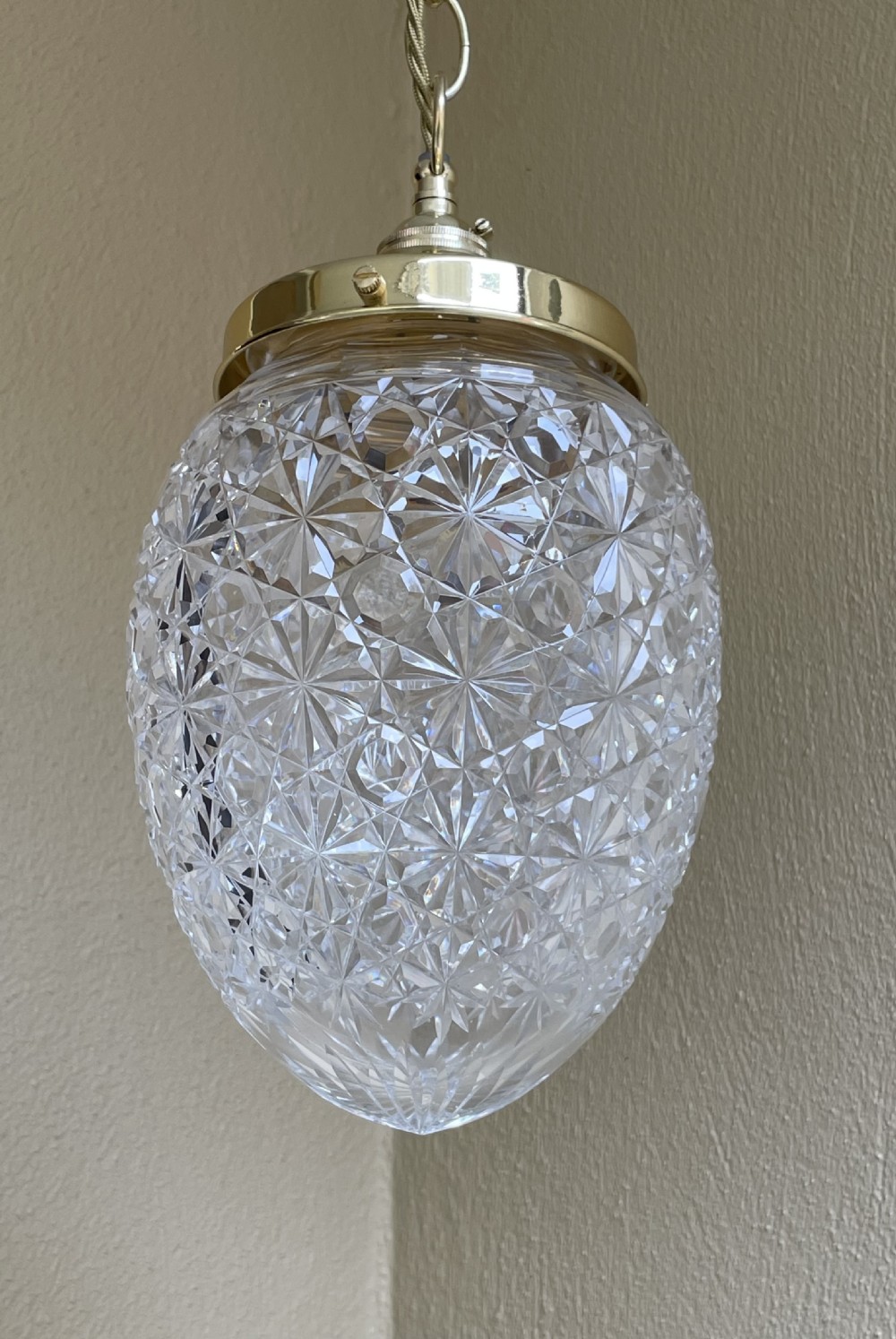 Edwardian Period Cut Glass Crystal Hall Light View IV