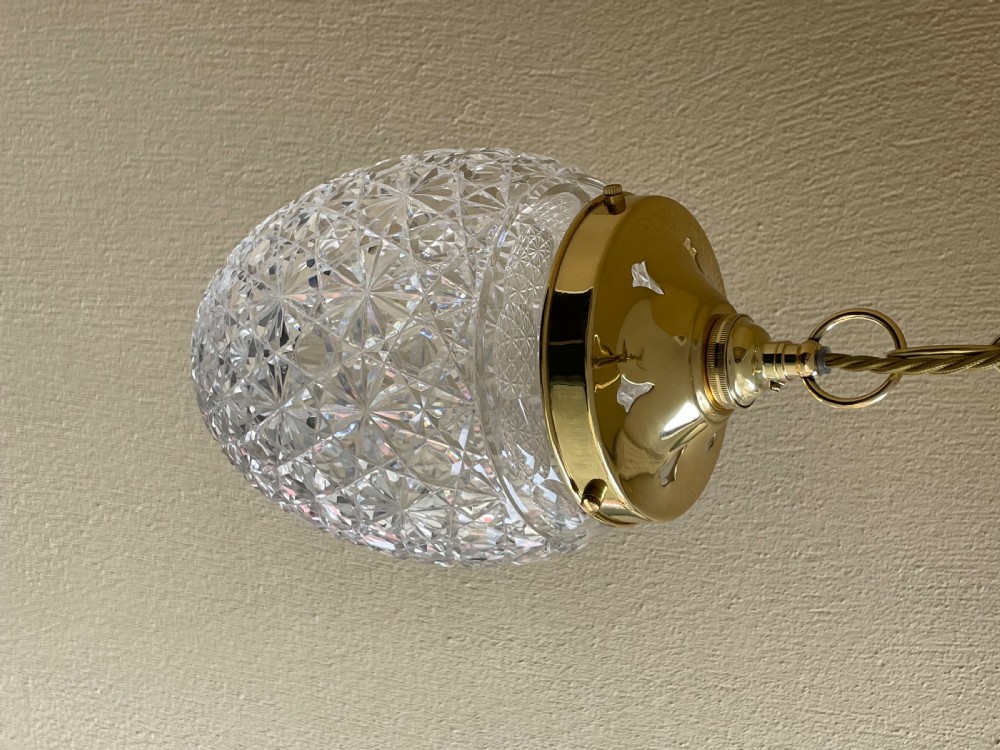 Edwardian Period Cut Glass Crystal Hall Light View V