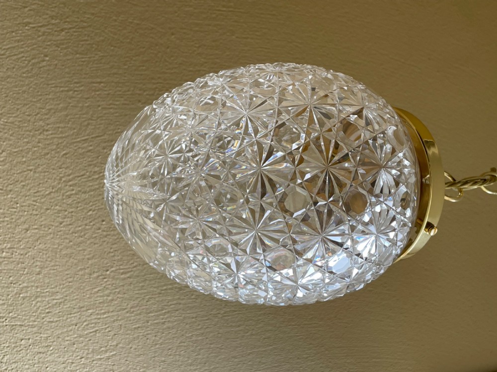 Edwardian Period Cut Glass Crystal Hall Light View VI
