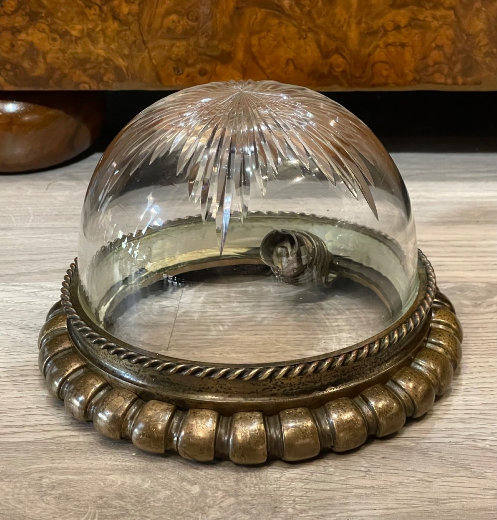 Super quality Early 20th Century Bronze and Cut Glass Ceiling Light