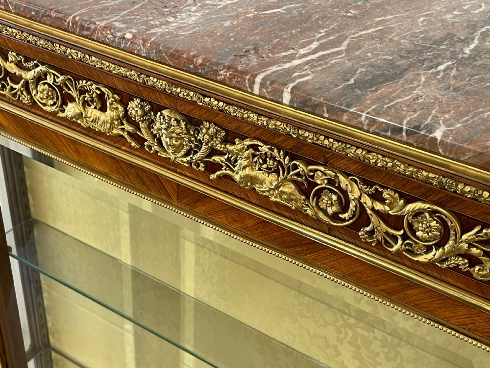  Louis XVI style kingwood display cabinet  manner of Francois Linke.  View III