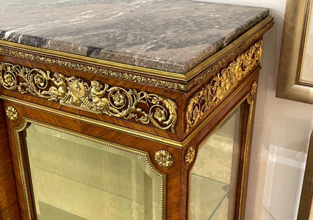  Louis XVI style kingwood display cabinet  manner of Francois Linke.  View V