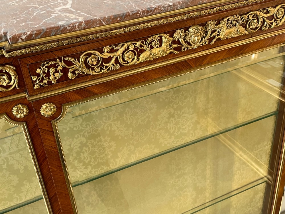  Louis XVI style kingwood display cabinet  manner of Francois Linke.  View VI