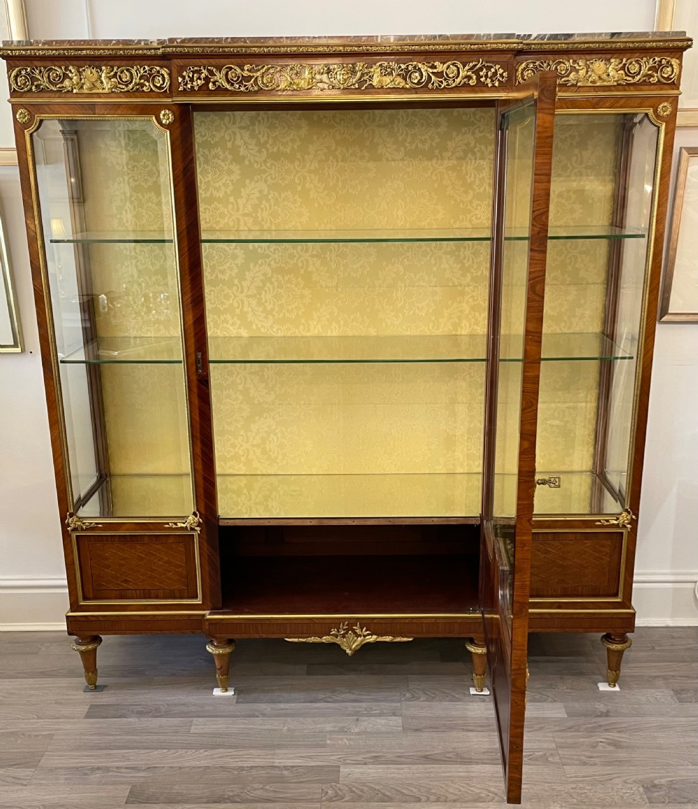  Louis XVI style kingwood display cabinet  manner of Francois Linke.  View VIII