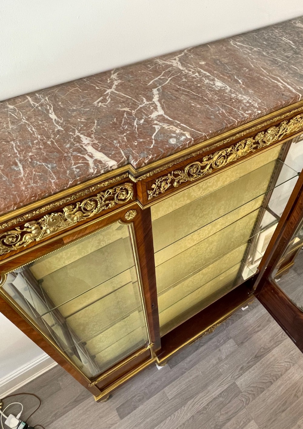  Louis XVI style kingwood display cabinet  manner of Francois Linke.  View IX