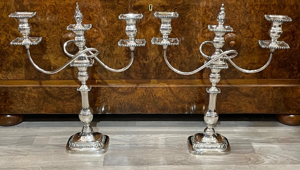 Impressive Pair of Sterling Silver Candelabra  View IV