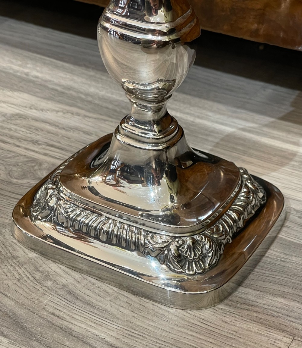 Impressive Pair of Sterling Silver Candelabra  View V