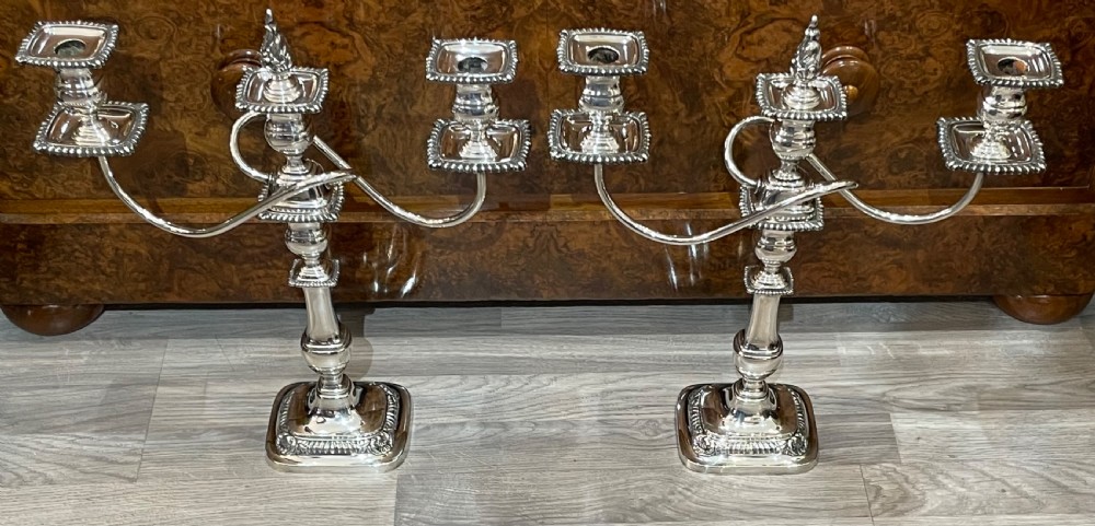 Impressive Pair of Sterling Silver Candelabra  View VII