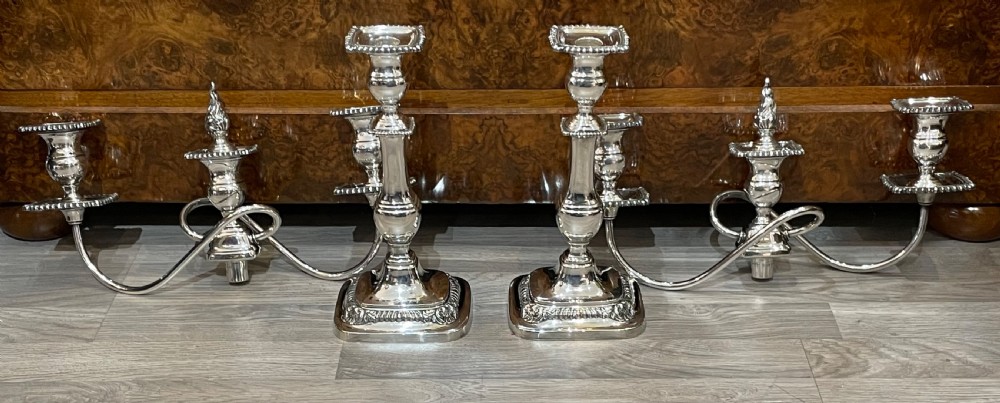 Impressive Pair of Sterling Silver Candelabra  View VIII