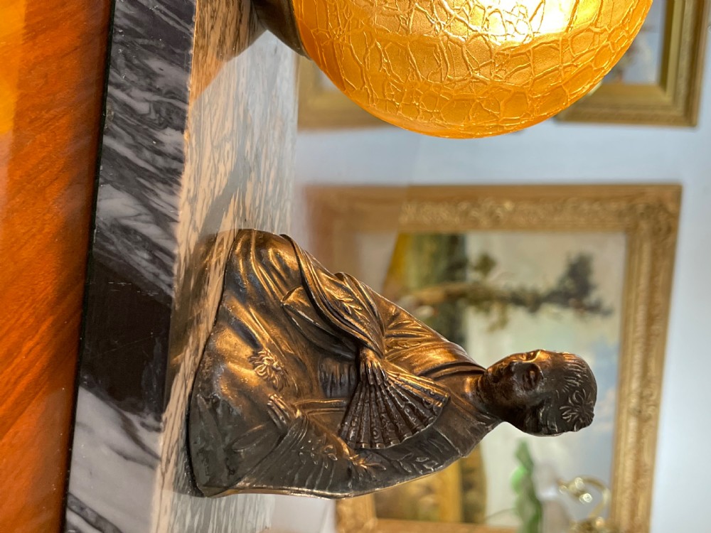French Art Deco Spelter Mood Lamp, Geisha View IV