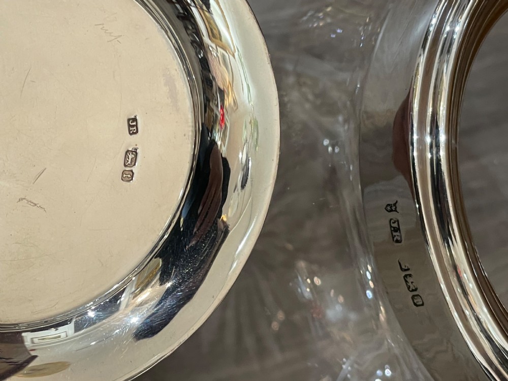 Edwardian Solid Silver and Glass Biscuit Barrel View VI